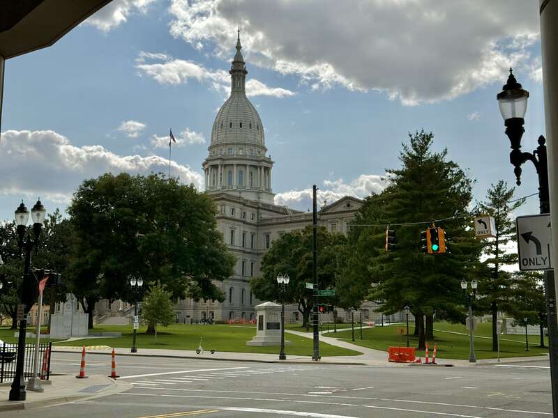 Built in 1873-1879, this Renaissance Revival-style building was designed by Elijah E. Myers for the State of Michigan to serve as the seat of the state government of Michigan, replacing an earlier capitol building in Lansing, built in 1847.  The