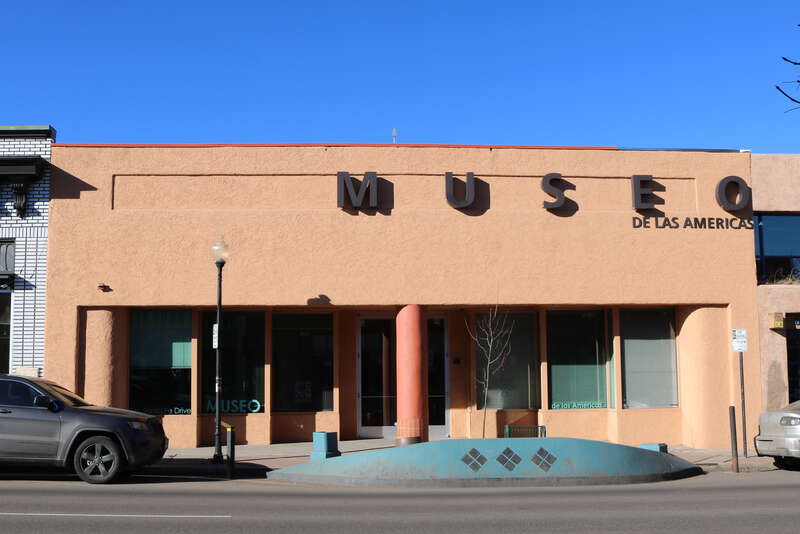 The front of the Museo de las Americas, located at 861 Santa Fe Drive in Denver, Colorado.
