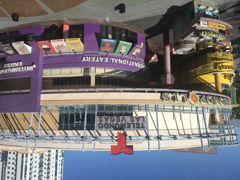 The exterior of the Neonopolis shopping center in Downtown Las Vegas