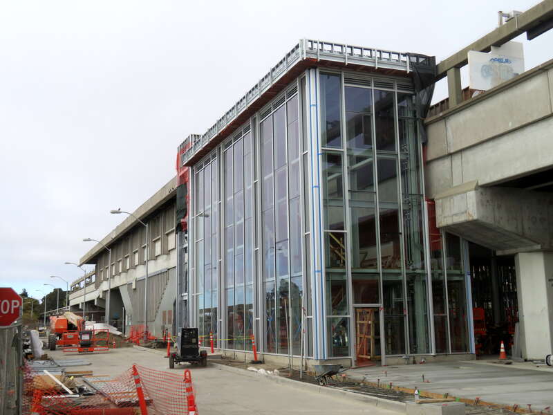 Construction work at El Cerrito del Norte station in October 2019