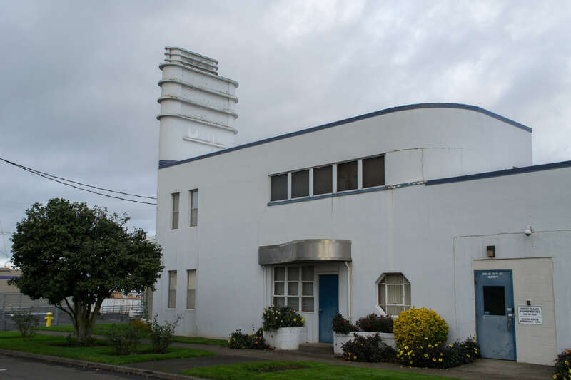 The Art Deco style Pepsi Cola bottling plant, now a warehouse, in Vancouver, Washington