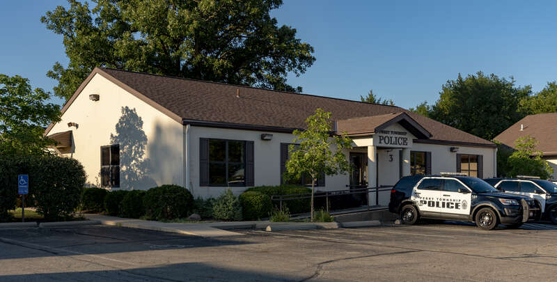 Headquarters of the Perry Township Police Department. Viewed looking northeast.