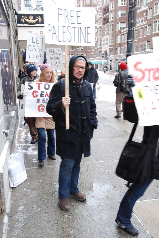 Pro-Palestine Protest at the Israeli consulate in Boston, January 11, 2009.