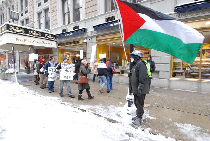 Pro-Palestine Protest at the Israeli consulate in Boston, January 11, 2009.