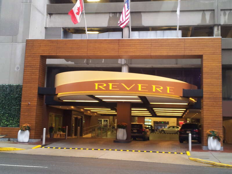 Front of Revere Hotel in Boston.