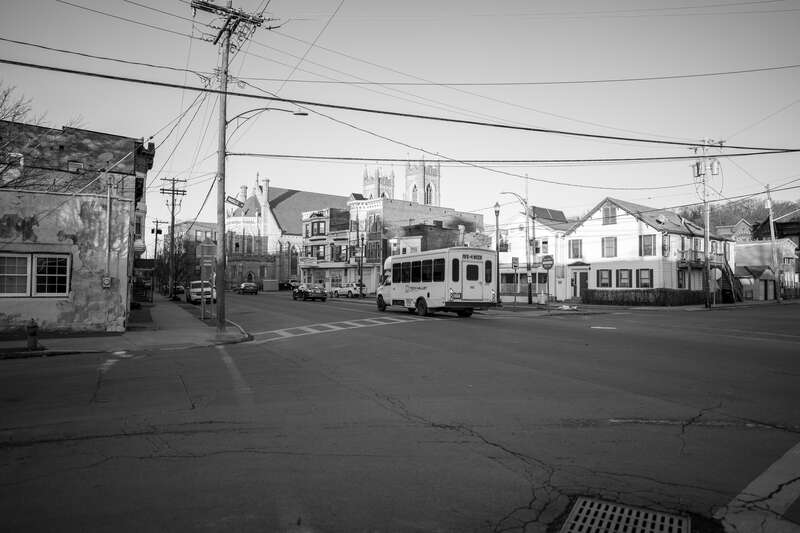 River Street (US 4) and Ingalls Avenue intersection, Troy, New York.