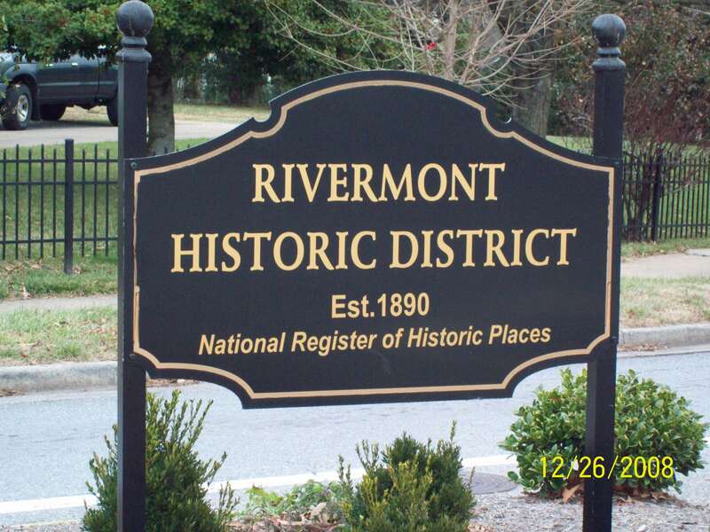 Rivermont Historic District Sign, Lynchburg, Va., December 2008