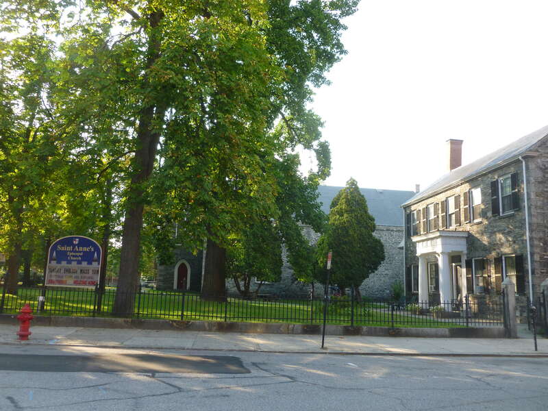 Saint Anne's Episcopal Church, located at 8 Kirk Street, Lowell, Massachusetts.  East side shown.