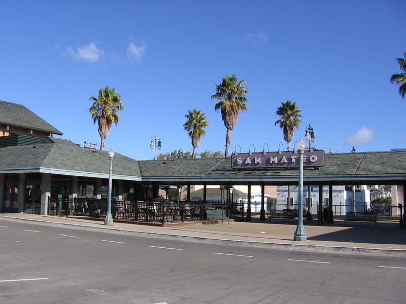 The San Mateo (Caltrain station) in downtown San Mateo, California, USA.