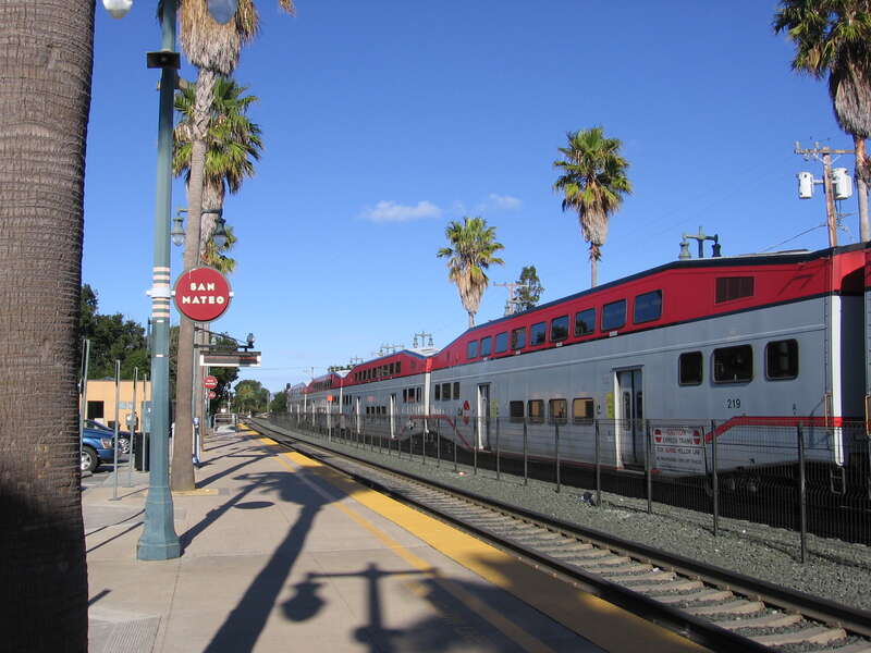 The San Mateo (Caltrain station) in downtown San Mateo, California, USA.