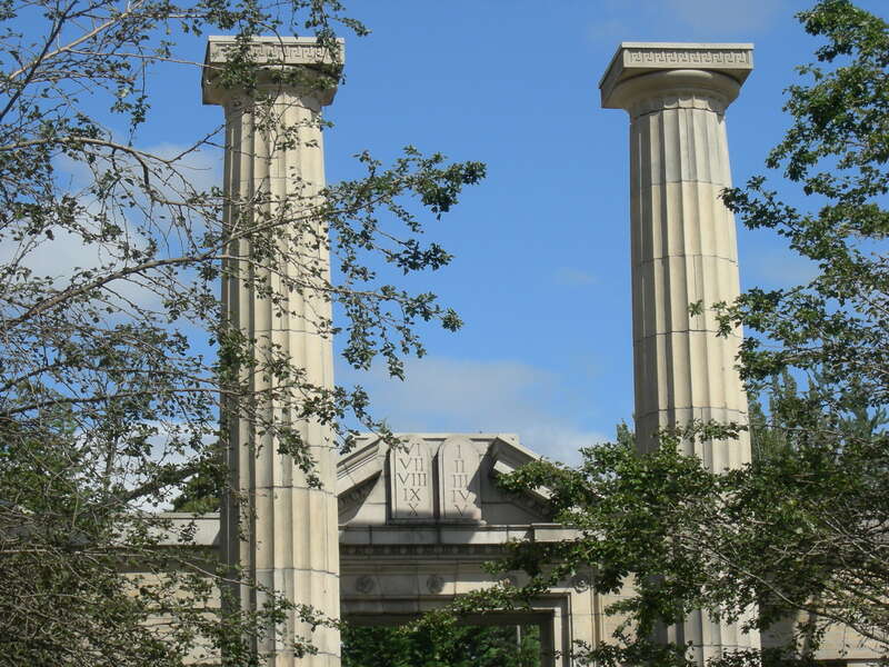 On the grounds of Temple de Hirsch Sinai, a synagogue in Seattle's First Hill/Central District area, just south of Capitol Hill. Since the 1992 demolition of the old 1907 Temple de Hirsch (which was on the National Register of Historic Places), all