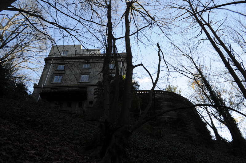 This concrete house on E Highland Drive in the Harvard Belmont Landmark District, Capitol Hill, Seattle, Washington, was built in 1910 for transportation magnate Samuel ("Sam") Hill. Architects: Hornblower and Marshall, based in Washington, D.C.