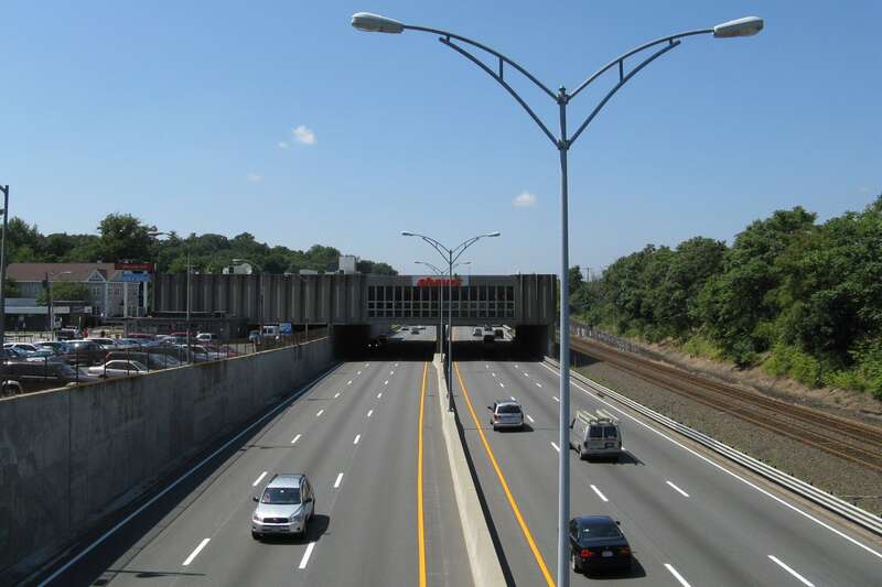 Shaw's over the Massachusetts Turnpike, Newtonville Massachusetts