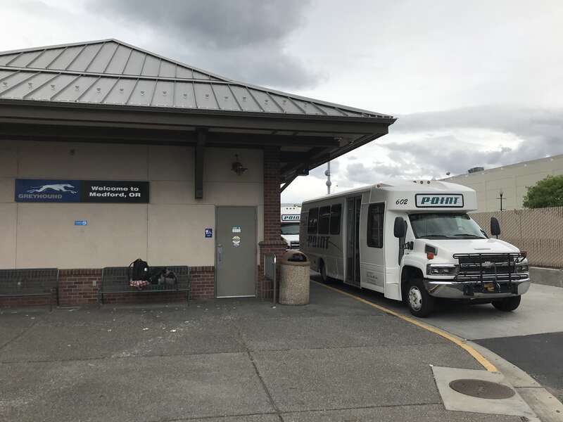 From Medford Station, passengers can travel to and from services such as the SouthWest POINT, Greyhound, RVTD, and Josephine Community Transit.
The SouthWest POINT provides daily service between Brookings and Klamath Falls, with stops in Klamath