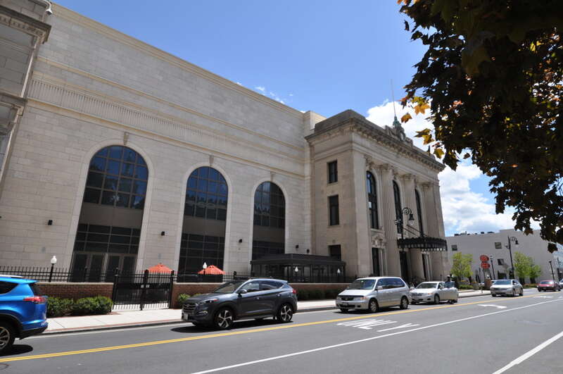 Facade of the United Electric Co. Building in Springfield, Massachusetts; part of the MGM Springfield casino.
