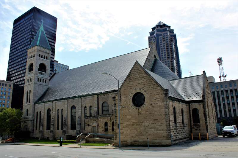 St. Ambrose Cathedral in Downtown Des Moines, Iowa.