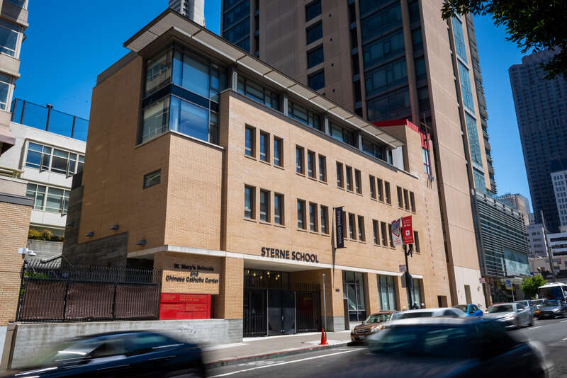 Exterior of Sterne School, a private school nestled between San Francisco's Chinatown and North Beach districts.