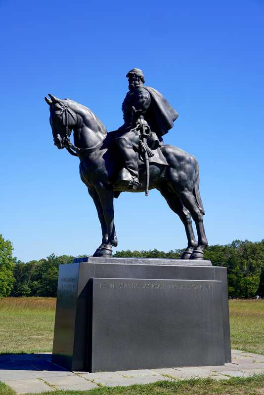 Monument to the Jackson Brigade's iconic stand during the First Battle of Manassas (Bull Run) (21 July 1861)  "There stands Jackson like a stone wall!"