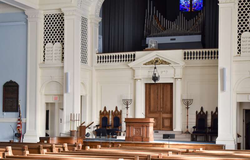 Interior photographs of the historic Temple Society of Concord in Syracuse, New York, USA