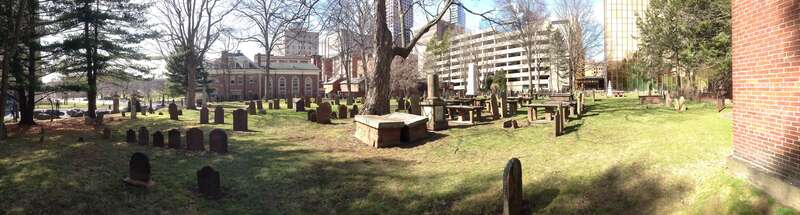 This Ancient Burying Ground was used as the cemetery for all citizens of Hartford, CT from about 1640-1800, regardless of social status. It's the oldest historic place in Hartford. It's strange to see all the urban growth around it.