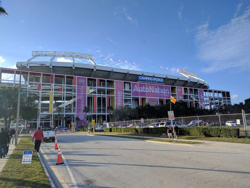 The Stadium decked out in pink for the game