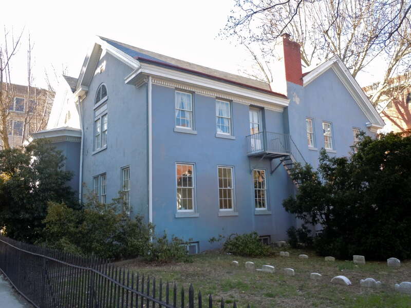 Trenton Friends Meeting House on the NRHP since April 30, 2008. At 142 E. Hanover St., 	Trenton, New Jersey.  Nearby sign says "Celebrating 250 years" for the building, though there have been many updates and additions.  Quakers founded the town, so