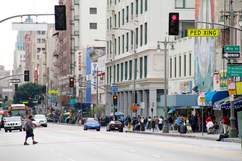 4th Street and Broadway, Downtown LA USA