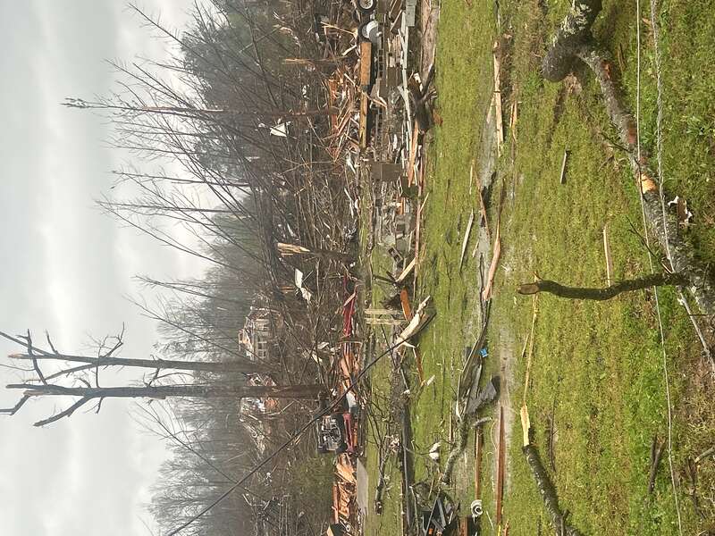 A home that was destroyed during an EF3 tornado that moved through Selmer, Tennessee, in the early morning hours of April 3, 2025. Winds in this area were estimated to be 160 mph.