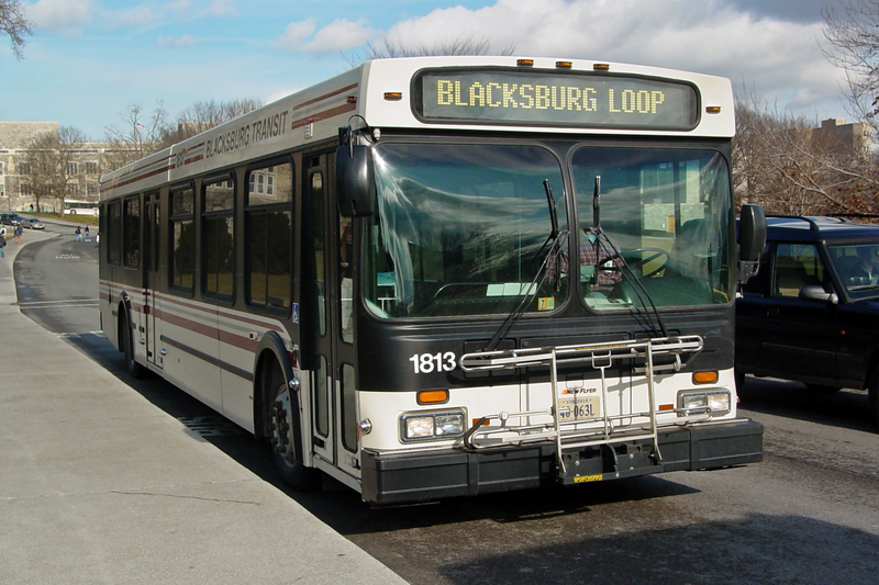 Blacksburg Transit bus 1813, a New Flyer D40LF, on the campus of Virginia Tech.

Ben Schumin is a professional photographer who captures the intricacies of daily life.  This image may be used under Creative Commons Attribution-ShareAlike 2.0.  Please