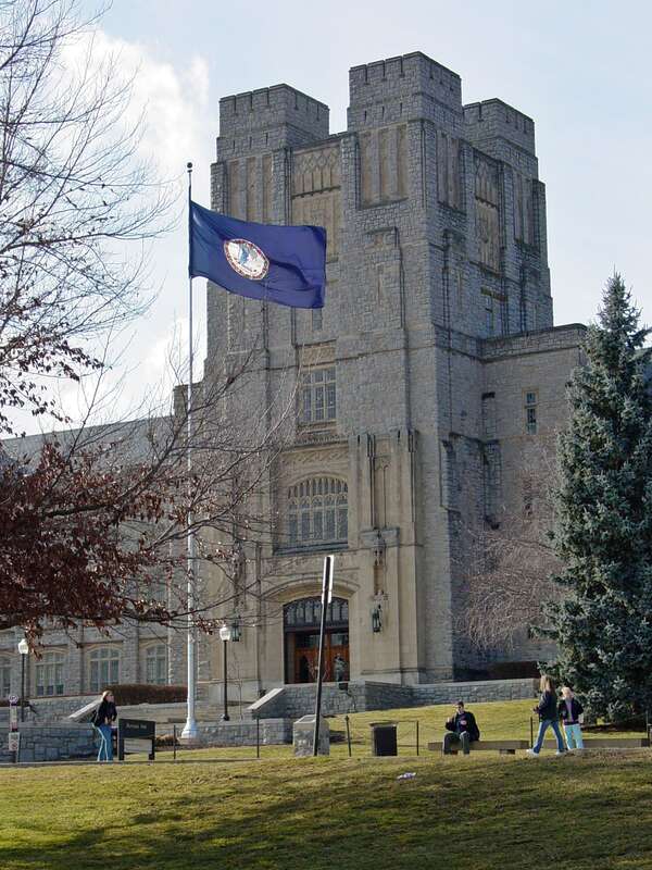 Burruss Hall, at the head of the Drillfield on the campus of Virginia Tech in Blacksburg, Virginia.

Ben Schumin is a professional photographer who captures the intricacies of daily life.  This image may be used under Creative Commons