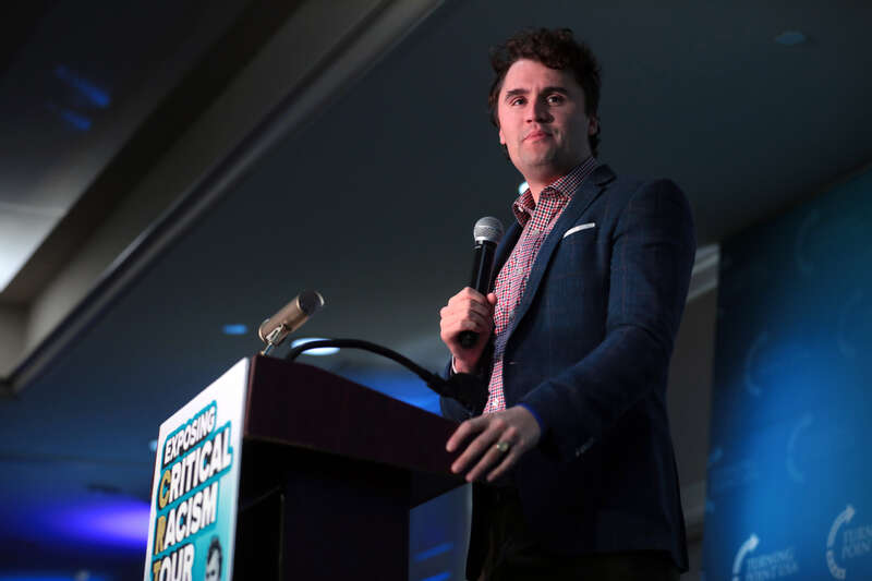 Charlie Kirk speaking with attendees at the University of Alabama tour stop of the 2021 Turning Point USA college tour at Hotel Capstone in Tuscaloosa, Alabama.

Please attribute to Gage Skidmore if used elsewhere.