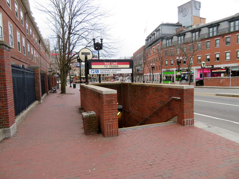 Church Street headhouse at Harvard station in December 2018