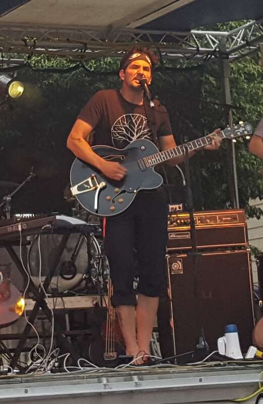 Craig Minowa performs with the band Cloud Cult at Artspire in La Crosse, Wisconsin on June 10, 2017.
