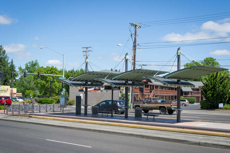 Agate Station on the EMX line in Eugene, Oregon