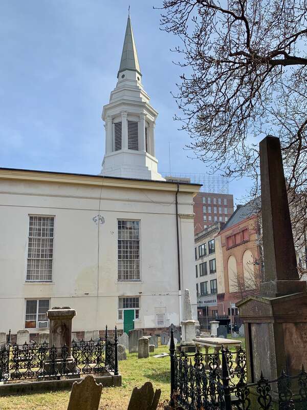 The First Presbyterian Church and cemetery in Trenton, New Jersey.
