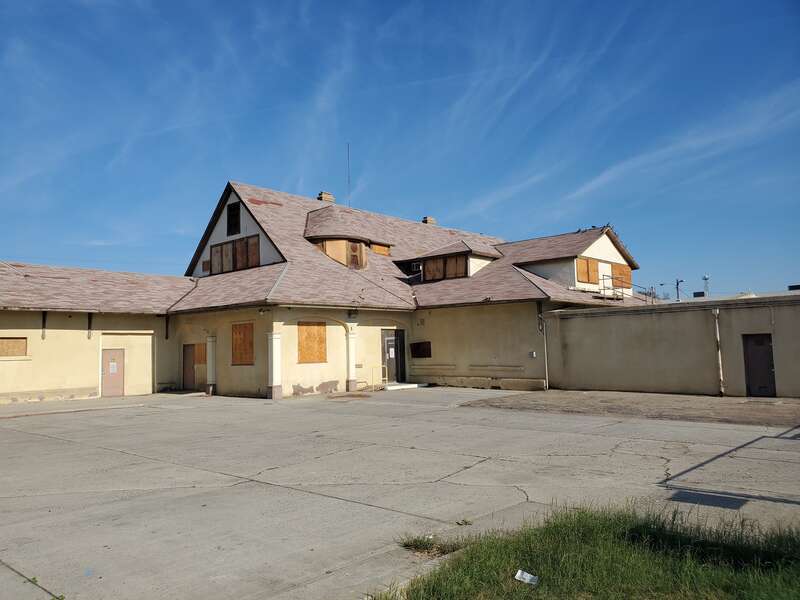 The former hotel building of the Southern Pacific Railroad station in Bakersfield in December 2021