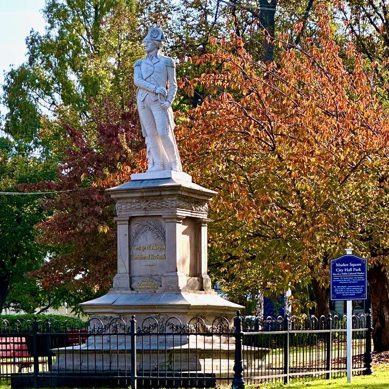 Statue of George Washington by Nels N. Alling in Market Square of Perth Amboy, New Jersey.