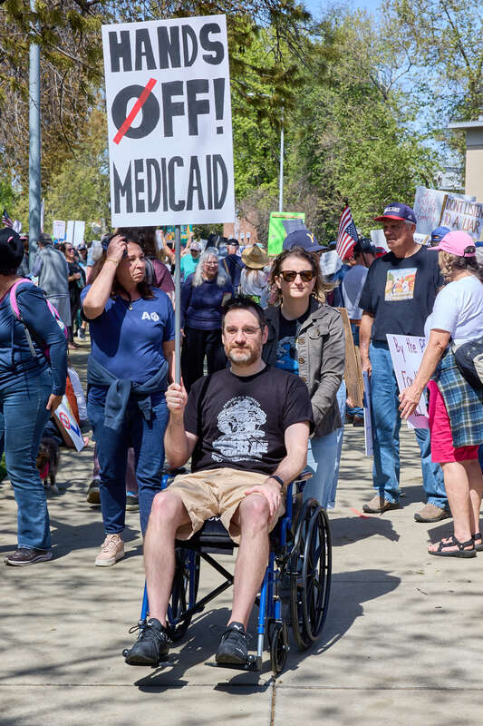 Hands Off! National Day of Action in downtown Chico, California, on April 5, 2025