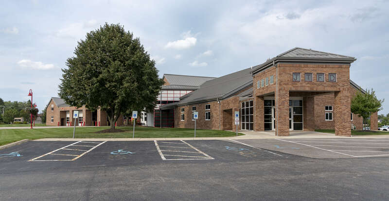 A north-northeast view of the Jackson Township fire department headquarters.