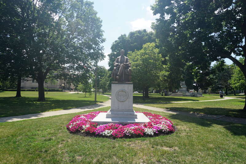 The Abraham Lincoln Statue in Kenosha, Wisconsin (United States).