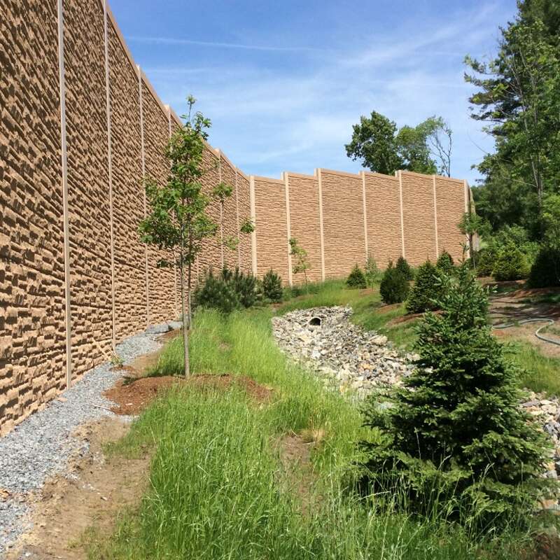 Completed Noise Wall, Drainage and Landscaping along New I-93 Northbound On-Ramp