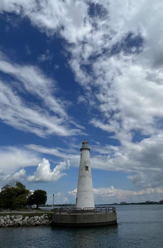 Replica of Tawas Point Lighthouse in William G. Milliken State Park in Detroit