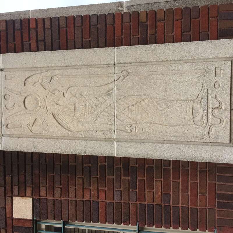 Detail of obelisk ornament on Balard and Ballard Company Obelisk Flour Building, Memphis, Tennessee.