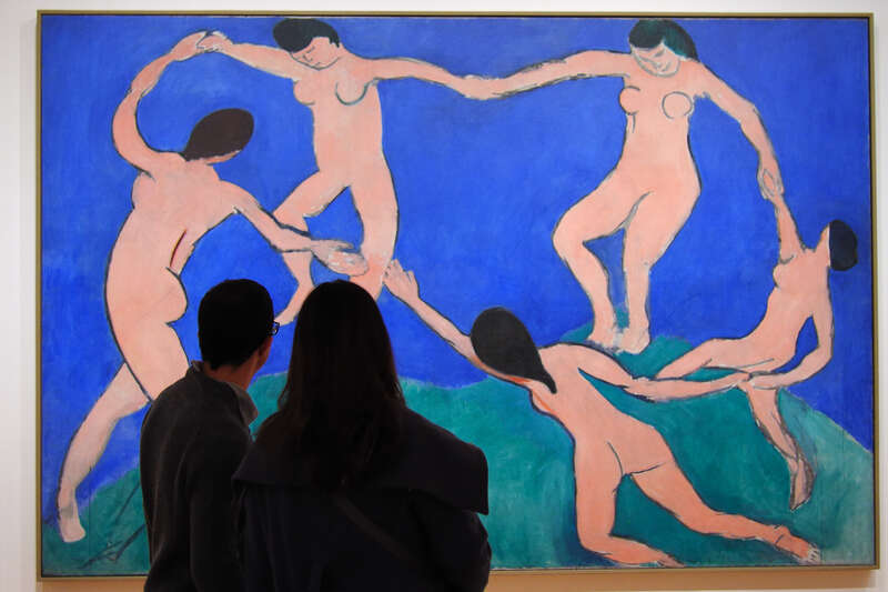 Dance (I)
Henri Matisse (French, 1869-1954)
Paris, Boulevard des Invalides, early 1909. Oil on canvas, 8' 6 1/2" x 12' 9 1/2"
The Museum of Modern Art, New York
In March 1909, Matisse received a commission from the Russian merchant Sergei Shchukin