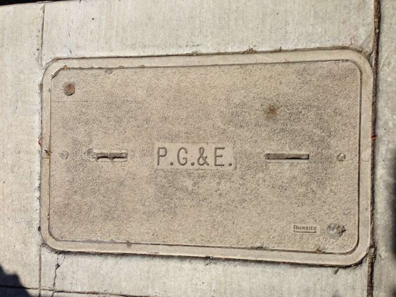 Pacific Gas &amp; Electric street hole cover in Mountain View, California