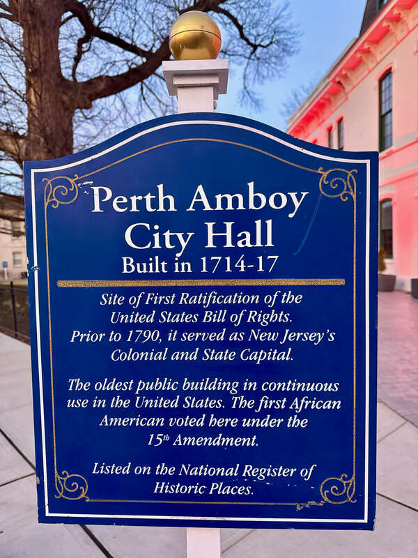 Perth Amboy City Hall Plaque