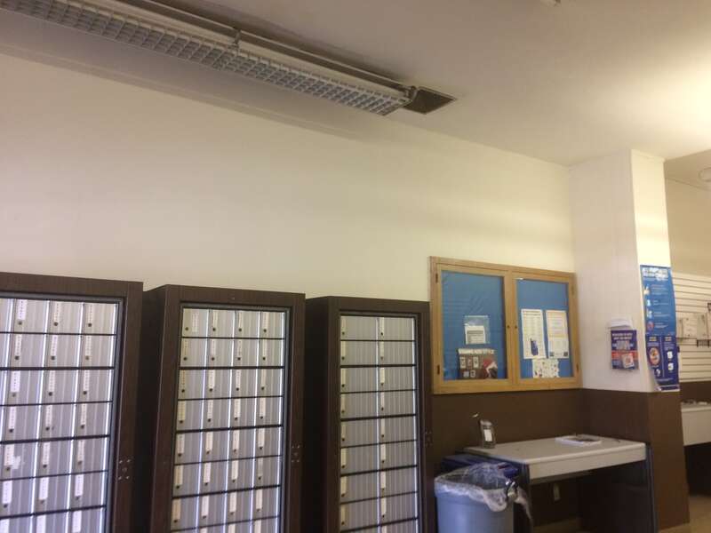 Interior view of Woodside Road Post Office in Redwood City, California