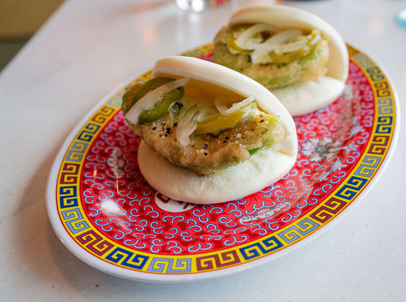 Fried Avocado Steamed Bun
Scallion Mayo / Pickled Jalapeño &amp; Onion