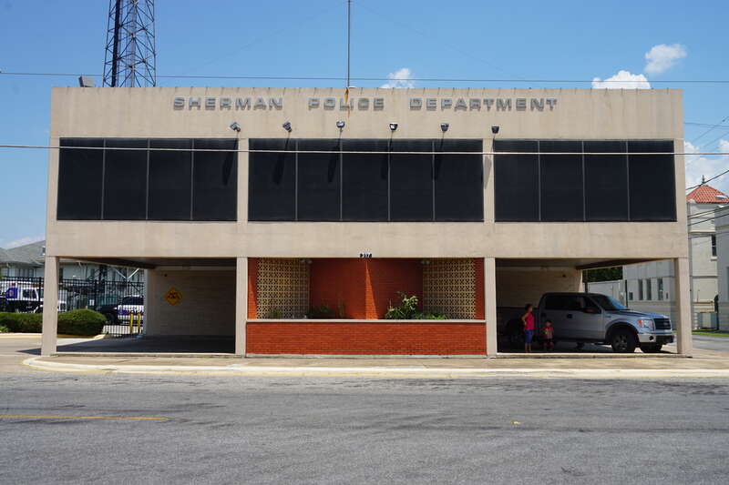 The Sherman Police Department building in Sherman, Texas (United States).