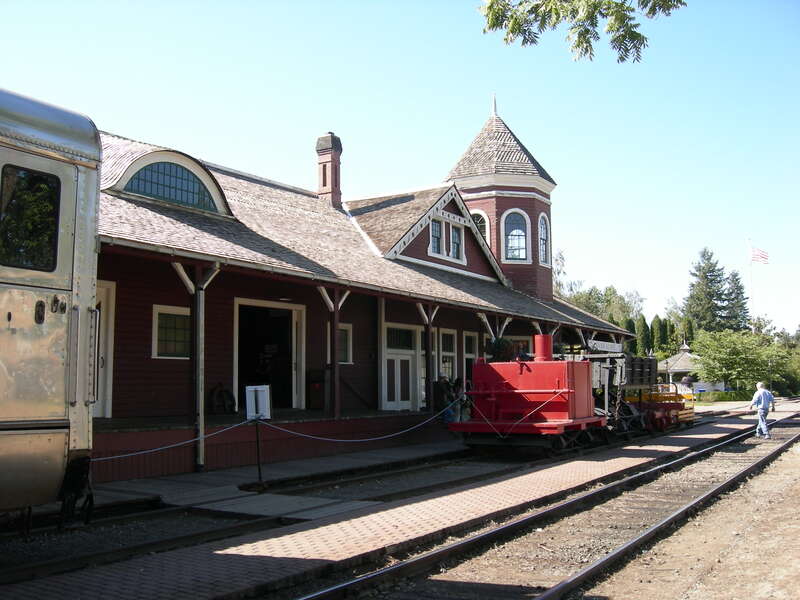 Snoqualmie Depot, Snoqualmie, Washington, USA. The former Northern Pacific depot is on the National Register of Historic Places, ID #74001963.